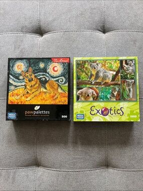Mega Puzzles - set of two animal puzzles (boxes sealed).
